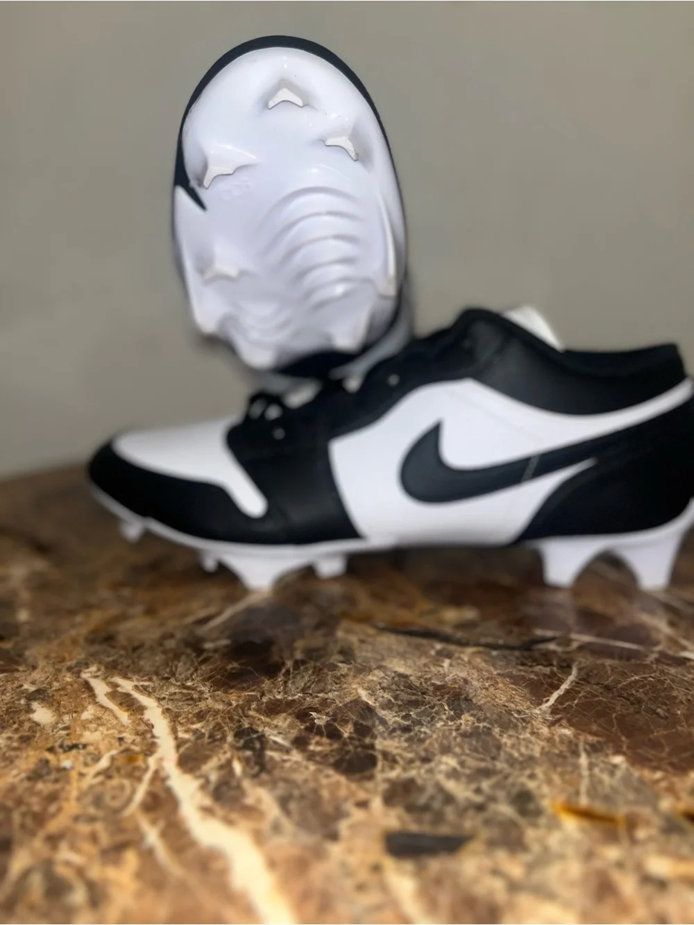 Nike Jordan 1 low Black and White Td  cleats